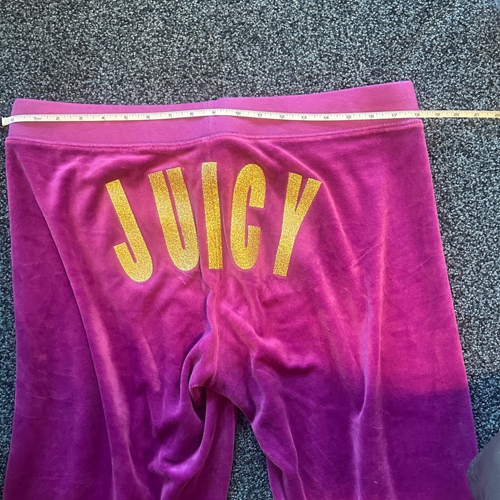 Juicy Couture Magenta Velour Pants With Gold Detail Xl